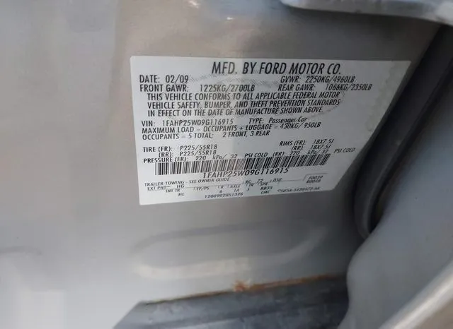 1FAHP25W09G116915 2009 2009 Ford Taurus- Limited 9