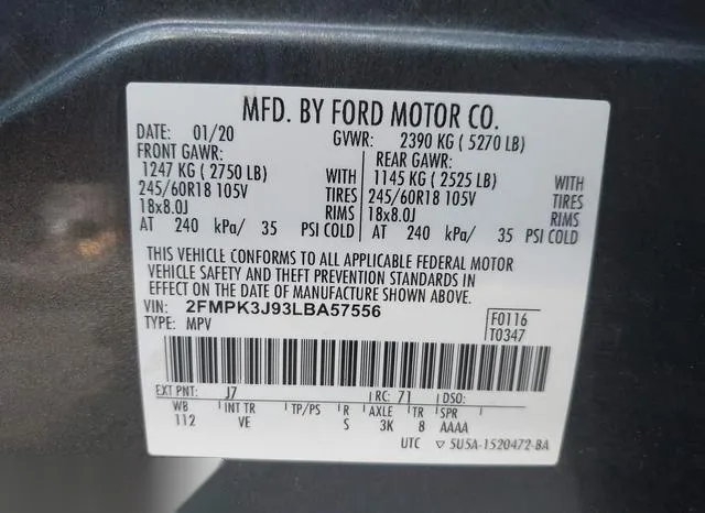 2FMPK3J93LBA57556 2020 2020 Ford Edge- Sel 9