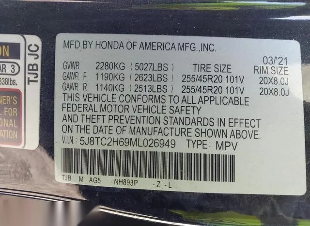 5J8TC2H69ML026949 2021 2021 Acura RDX- A-Spec Package 9