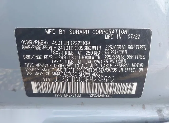 JF2GTDNC6PH238562 2023 2023 Subaru Crosstrek- Hybrid 9