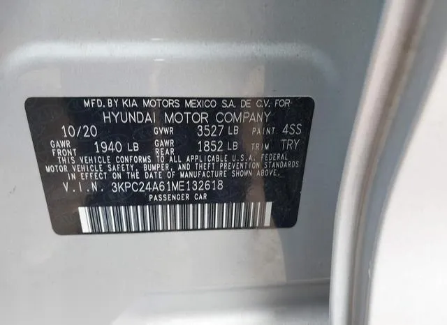 3KPC24A61ME132618 2021 2021 Hyundai Accent- SE 9