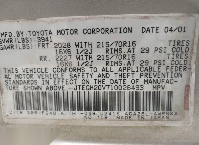 JTEGH20V710026493 2001 2001 Toyota RAV4 9