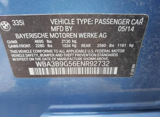 WBA3B9G56ENR92732 2014 2014 BMW 3 Series- 335I Xdrive 9