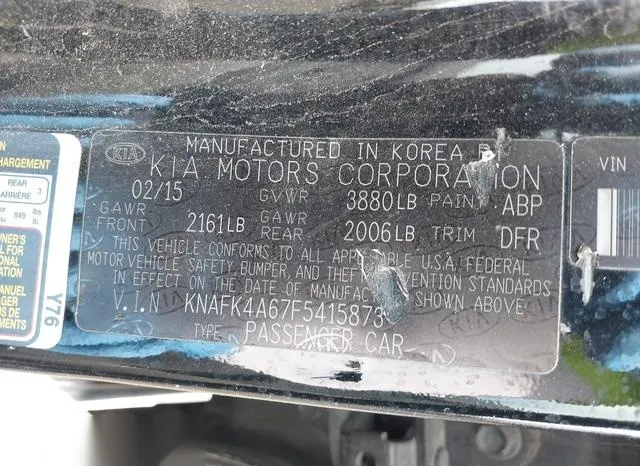 KNAFK4A67F5415873 2015 2015 KIA Forte- LX 9