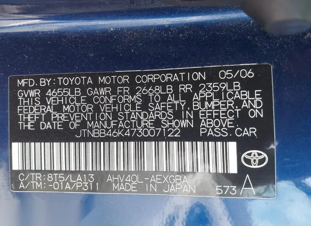 JTNBB46K473007122 2007 2007 Toyota Camry- Hybrid 9