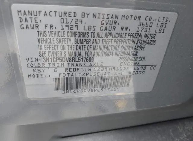 3N1CP5DV8RL517609 2024 2024 Nissan Kicks- Sr Xtronic Cvt 9