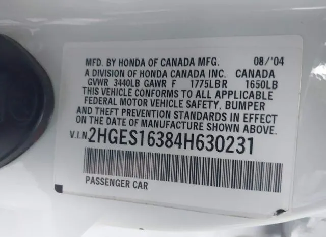 2HGES16384H630231 2004 2004 Honda Civic- VP 9