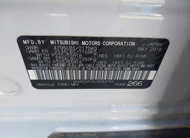 JA4AD2A39JZ063750 2018 2018 Mitsubishi Outlander- ES 9