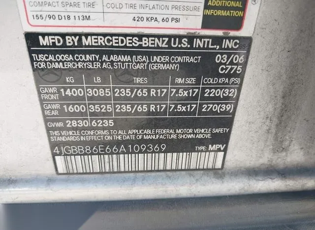 4JGBB86E66A109369 2006 2006 Mercedes-Benz ML 350- 4Matic 9