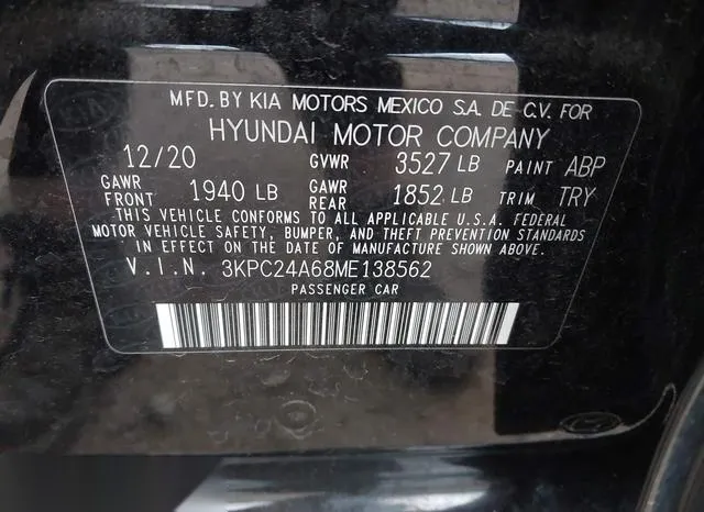 3KPC24A68ME138562 2021 2021 Hyundai Accent- SE 9