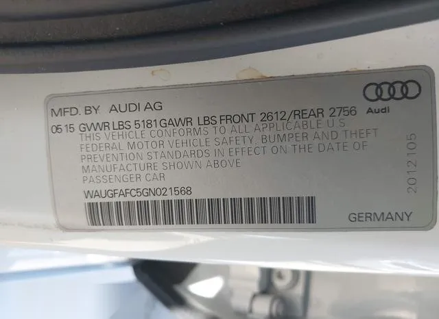 WAUGFAFC5GN021568 2016 2016 Audi A6- 2-0T Premium Plus 9