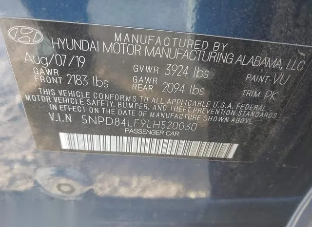 5NPD84LF9LH520030 2020 2020 Hyundai Elantra- Sel 9