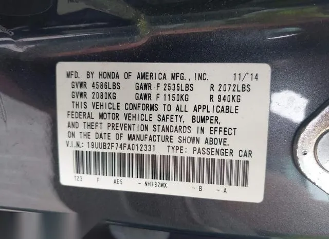 19UUB2F74FA012331 2015 2015 Acura TLX- V6 Advance 9