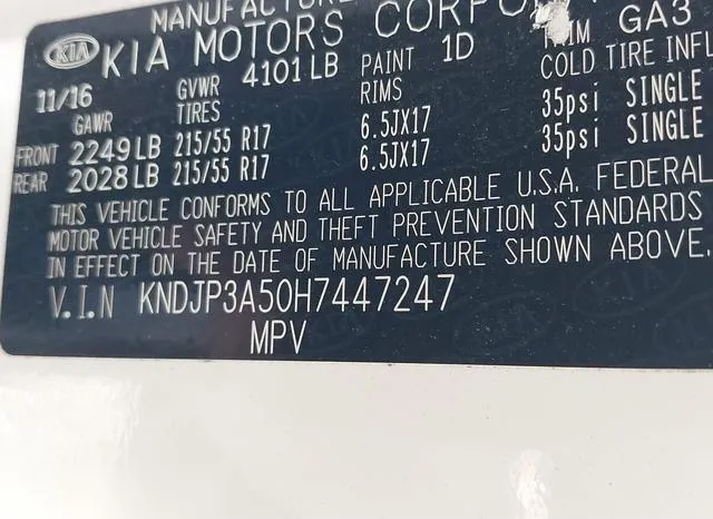 KNDJP3A50H7447247 2017 2017 KIA Soul- - 9