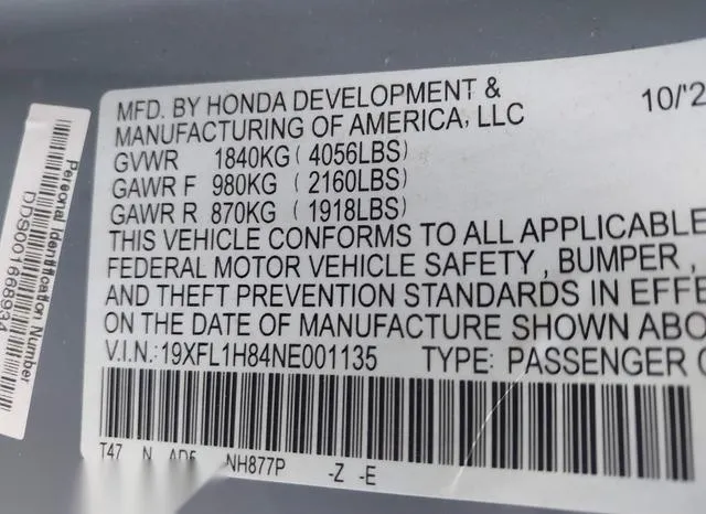 19XFL1H84NE001135 2022 2022 Honda Civic- Sport Touring 9