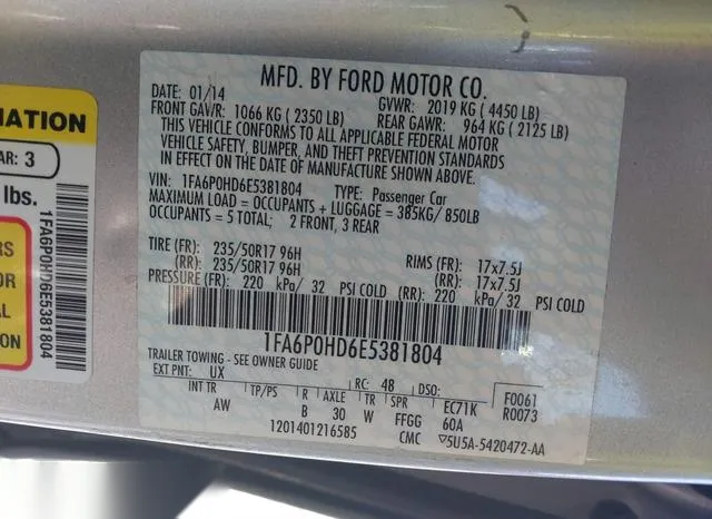 1FA6P0HD6E5381804 2014 2014 Ford Fusion- SE 9