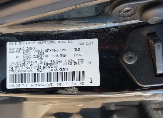 5TFRX5GN2HX086836 2017 2017 Toyota Tacoma- SR 9