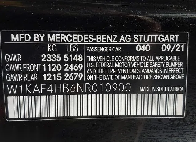 W1KAF4HB6NR010900 2022 2022 Mercedes-Benz C 300- 4Matic 9