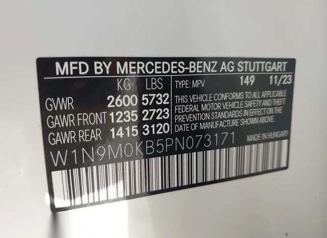 W1N9M0KB5PN073171 2023 2023 Mercedes-Benz Eqb 300 Suv- 4Matic 9