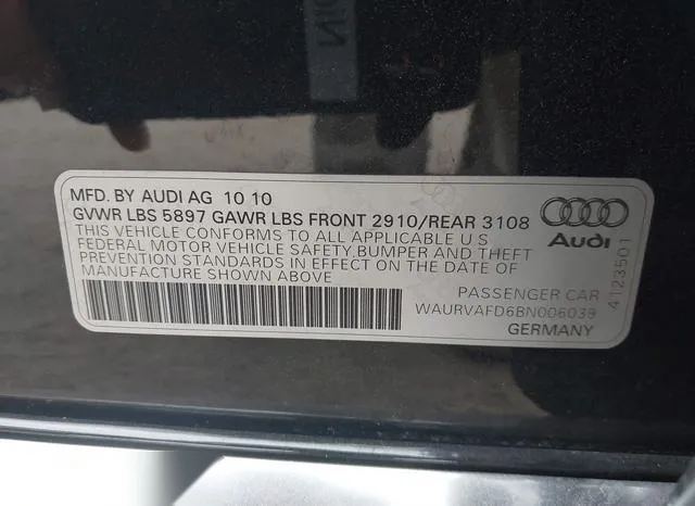 WAURVAFD6BN006039 2011 2011 Audi A8- L 4-2 9