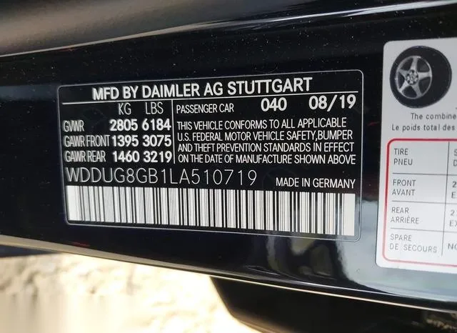 WDDUG8GB1LA510719 2020 2020 Mercedes-Benz S 560- 4Matic 9