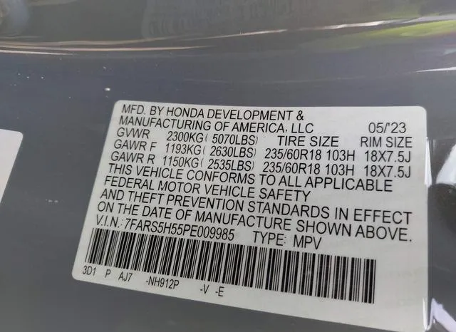 7FARS5H55PE009985 2023 2023 Honda CR-V- Hybrid Sport 9