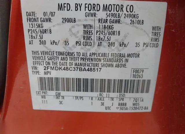 2FMDK48C37BA48517 2007 2007 Ford Edge- Sel 9