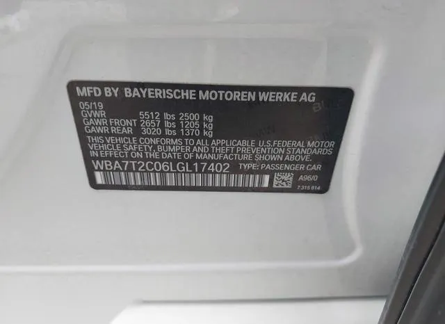 WBA7T2C06LGL17402 2020 2020 BMW 7 Series- 740I 9