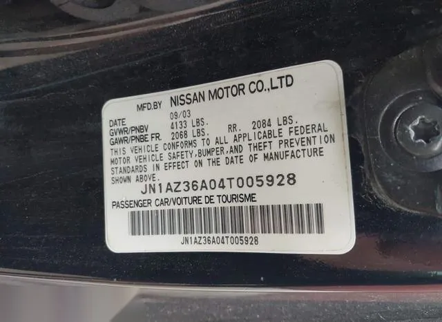 JN1AZ36A04T005928 2004 2004 Nissan 350Z- Touring 9