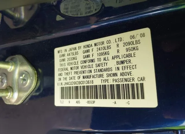 JH4CU26639C013618 2009 2009 Acura TSX 9