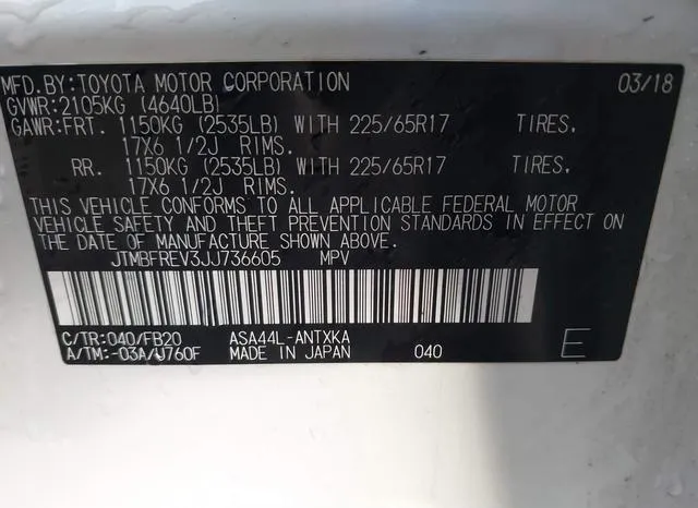 JTMBFREV3JJ736605 2018 2018 Toyota RAV4- LE 9