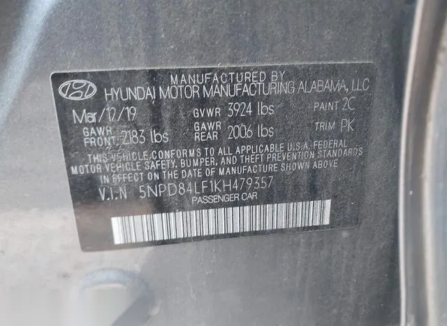 5NPD84LF1KH479357 2019 2019 Hyundai Elantra- Sel 9