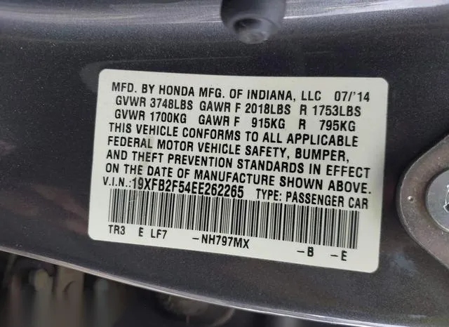 19XFB2F54EE262265 2014 2014 Honda Civic- LX 9