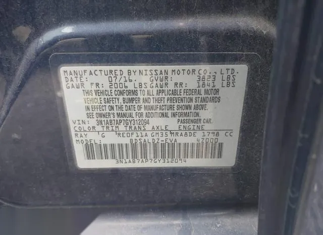 3N1AB7AP7GY312094 2016 2016 Nissan Sentra- SV 9