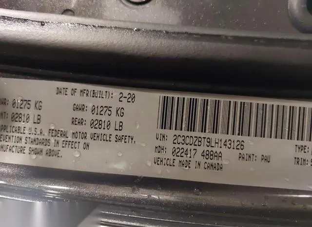 2C3CDZBT9LH143126 2020 2020 Dodge Challenger- R/T 9