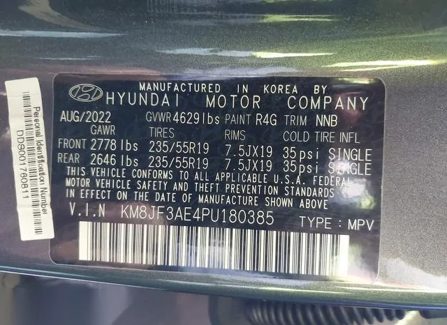 KM8JF3AE4PU180385 2023 2023 Hyundai Tucson- N Line 9