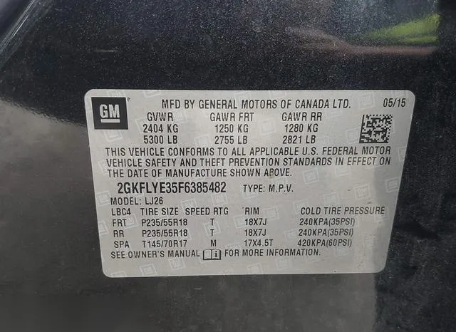 2GKFLYE35F6385482 2015 2015 GMC Terrain- Slt-2 9