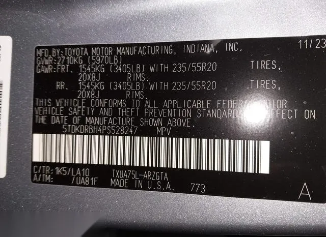 5TDKDRBH4PS528247 2023 2023 Toyota Highlander- Platinum 9