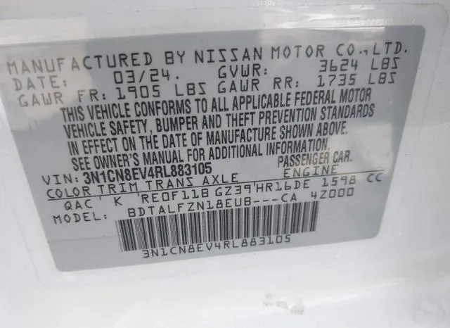 3N1CN8EV4RL883105 2024 2024 Nissan Versa- 1-6 SV 9