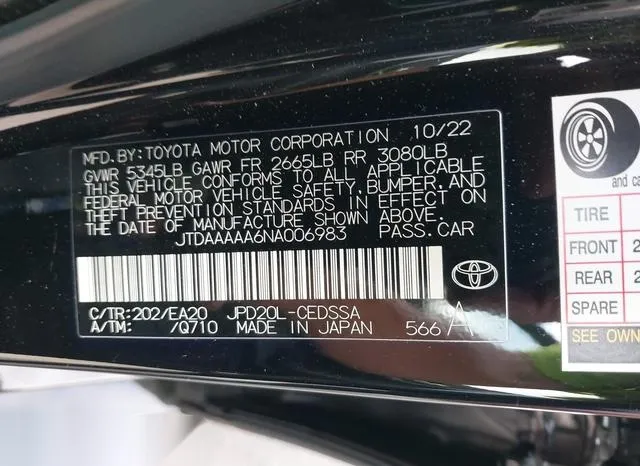 JTDAAAAA6NA006983 2022 2022 Toyota Mirai- Xle 9