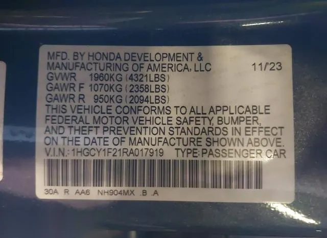 1HGCY1F21RA017919 2024 2024 Honda Accord- LX 9