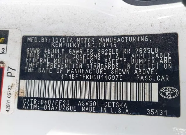 4T1BF1FK0GU146970 2016 2016 Toyota Camry- SE 9