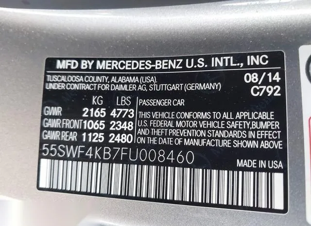 55SWF4KB7FU008460 2015 2015 Mercedes-Benz C 300- 4Matic/Lux 9