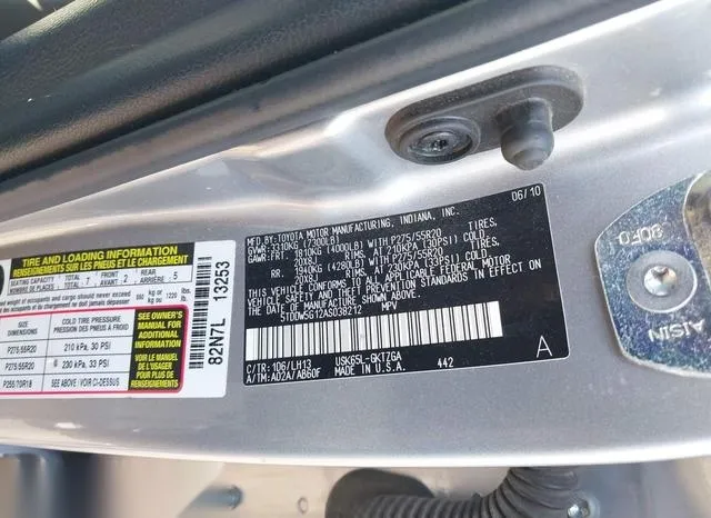 5TDDW5G12AS038212 2010 2010 Toyota Sequoia- Platinum 9