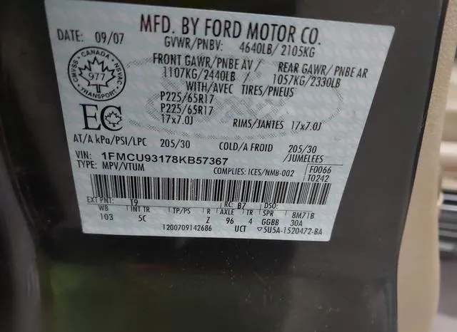 1FMCU93178KB57367 2008 2008 Ford Escape- Xlt 9