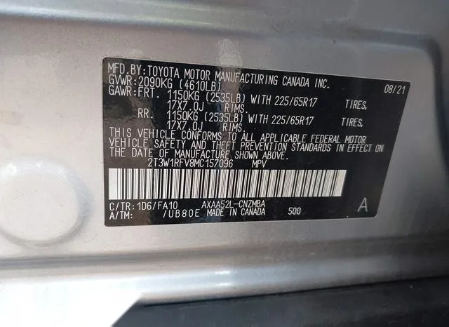 2T3W1RFV8MC157096 2021 2021 Toyota RAV4- Xle/Xle Premium 9