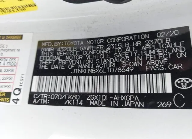 JTNKHMBX6L1078649 2020 2020 Toyota C-HR- Xle/Le/Limited 9