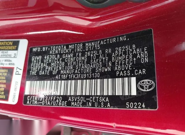 4T1BF1FK3FU913130 2015 2015 Toyota Camry- SE 9