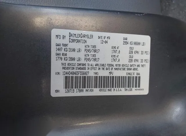 1D4HD48N65F556027 2005 2005 Dodge Durango- Slt 9