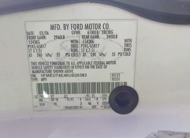 1FMEU74E46UB26383 2006 2006 Ford Explorer- Eddie Bauer 9